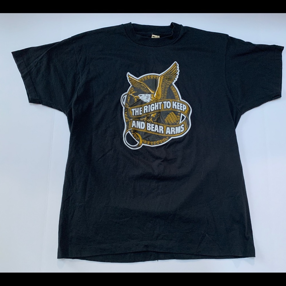 Vintage Men’s 2A Eagle Black Tee Shirt Size XL